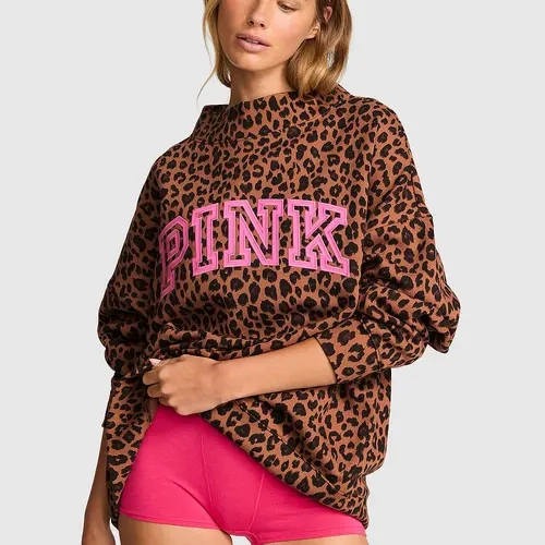 PINK Campus Fleece™ Oversized Mock-Neck Sweatshirt