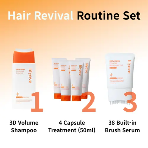 Lilyeve GROWTURN Hair Revival Set | Hair Growth Serum, 3D Volume Shampoo & Capsule Treatment