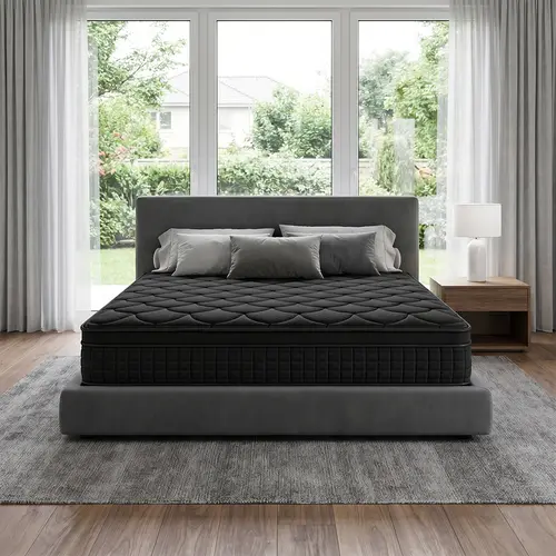 DIGWAC Full Size Premium Bed Mattress - Black Cloud-Like Breathable Memory Foam with Individually Wrapped Springs, 8/10/12/14 in Thickness, Ergonomic Design, Fire Safety Label, Quality Packaging