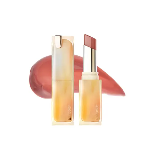 JOOCYEE Glazed Rouge Hydrating Lipstick Balm with Mirror, 8-Hour Plumping Lipgloss with a High Shine Finish, Moisturizing Makeup for All Skin, 3.5g, Lip Balm, Moisture, Glossy Lips, 523 Grey Pink Moonlight campingessentials, Long-Lasting, 0.116Oz, Glass-G