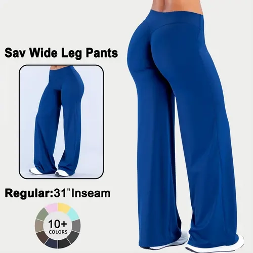 DEEFY Sav Wide Leg Pants High Waisted Flare Yoga Pants Tummy Control Butt Lifting Leggings Workout Gym Athletic Lounge Pants Women Spandex #BackToSchool