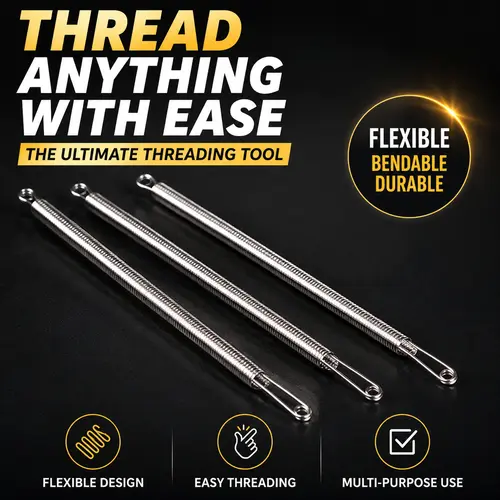 2PCS Bendable Threading Tool for Drawstrings, Elastic Bands & Shoelaces, Flexible Clothing Repair Tool