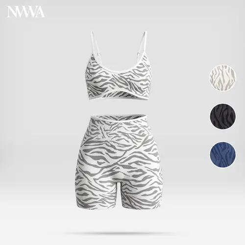 Women's 2-Piece Seamless Sports Set, Zebra-Print Sleeveless Top & High-Stretch Biker Shorts, Tummy Control Butt-Lifting Nylon Blend, Sleeveless Top Women, Female Clothing,travel essentials,camping essentials, Tummy Lift