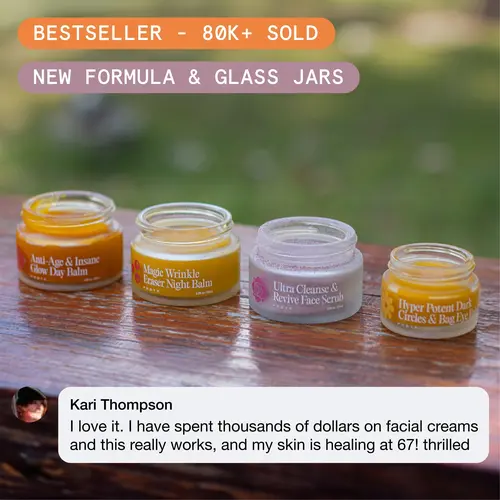The Complete System for Mature Women’s Skin glass jar skincare set