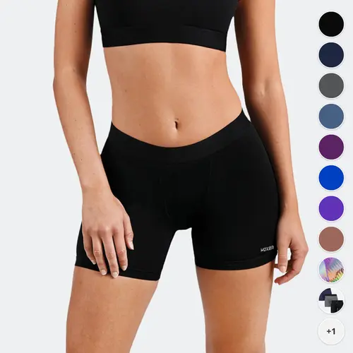 Women's Underwear Boxer Panties - Woxer Baller Flex 5" Lightweight Knit, Medium Thigh Compression, Organic Cotton Gusset, Quick-Dry Recycled Poly Fabric, Sleek Breathable Pull-On Fit for Action & All Seasons