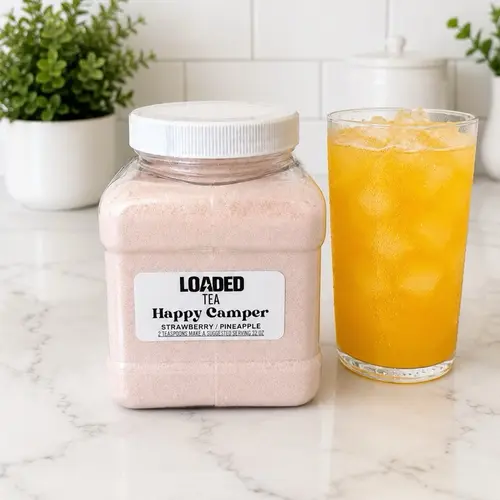 Loaded Tea – BULK CONTAINER MAKES 30- 32oz Caffeinated Flavored Hydration Powder Beverage Mix | Made in USA | Easy to Mix