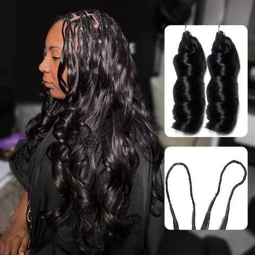 ISEE HAIR French Curl Crochet Human Hair #4 Chocolate Brown & Natural Black Color, Invisible Miracle Knots Pre-Separated Crochet Braiding Hair for Boho Braids, Knotless Braids,Pre-Looped#TikTokShopFallDealsForYou