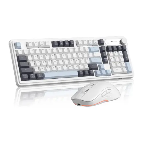 MAGEGEE GK960 Rechargeable Wireless Keyboard and Mouse Combo, 2.4GHz Tech Connection, Gorgeous RGB Backlight, Knob Design, Charging Function, Smart Sleep Mode, Suitable for Gaming & Office Use,back to school,back to school haul