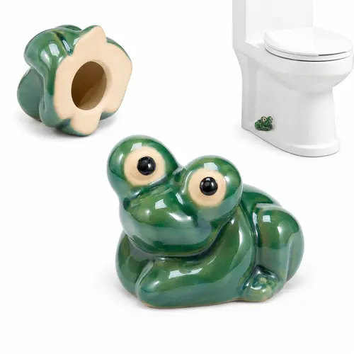 2 Counts Toilet Bolt Covers Ceramic Toilet Bolt Caps Cute Funny Frog Toilet Bolt Covers Toilet Bolt Decorative Caps Easy installation for Bathroom Decor Gift 6x4x4.5cm