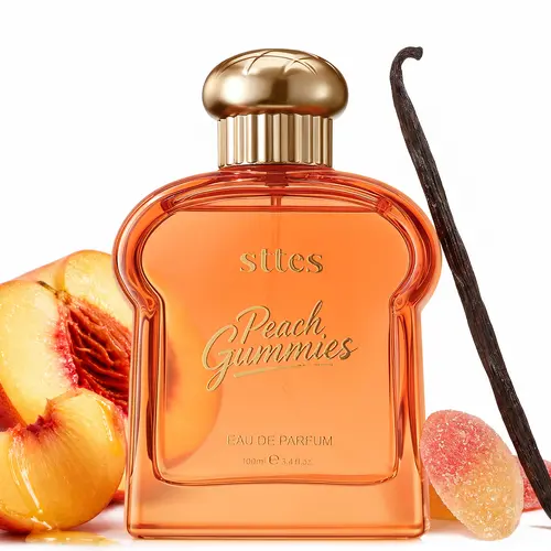 Sttes Perfume Peach Gummies Eau de Parfum, Long Lasting Women's Perfume with Sweet Peach Nectarine Vanilla Fruit Gummies & Jasmine Scent, Gourmand Fragrance Gift for Women, 100ml / 3.4 Fl Oz