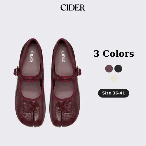 Cider BUCKET SPLIT TOE MARY JANE FLATS SohoChic