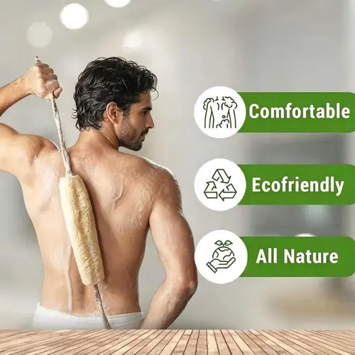 Natural Loofah Back Scrubber & Body Exfoliator–Whole Loofah with Handles 100% Plant-Based Eco Shower Sponge for Women & Men, Deep Cleansing & Gentle Skin Renewal