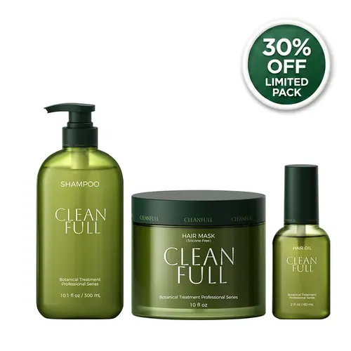 CLEANFULL Haircare Trio Set with Ceramide & Keratin Amino Acid for Anti-Frizz & Hydrated Hair, Silicone-Free Hair Growth Products tiktokshopbacktoschool Glow up for Deep Moisture, Nourishing Hair
