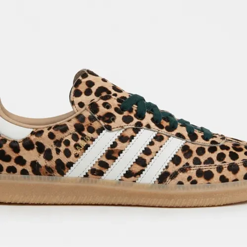 adidas Samba OG Leopard Magic Beige Women's Fashion Shoes New