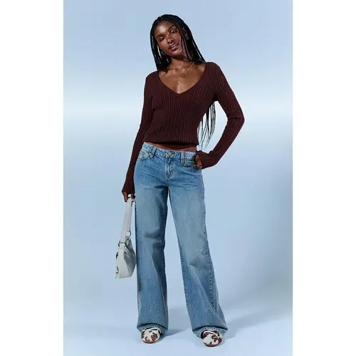 Pacsun Women's Casey Low Rise Baggy Jeans Light Wash Blue