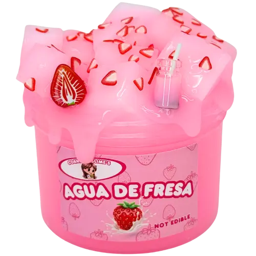 Agua de Fresa 8oz Slime Jelly Cube Texture Scented Strawberries & Cream