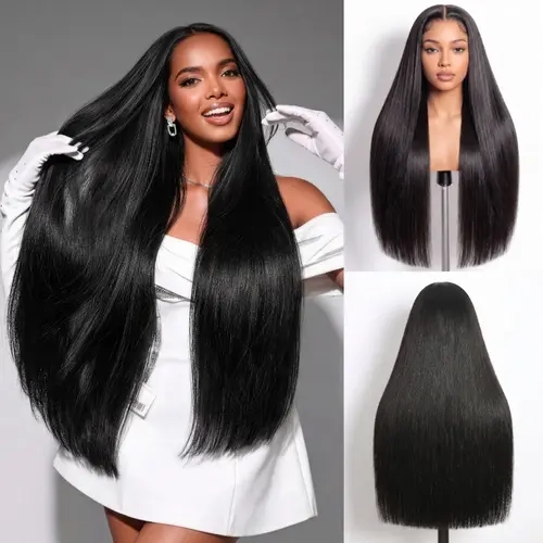 Megalook Super High Density Zero-Wear Truly Snap & Go HD Lace Wig Straight 13x6 Glueless 100% Human Hair Wigs 300% Density