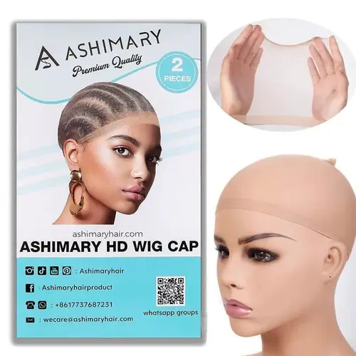 【Hot】Ashimary HD Wig Cap, 2 Pieces, Compatible with Human Hair Wigs, Wigs Human Hair, No