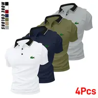 4-pack men’s summer tops with animal print patterns, button placket and collar; polyester polo shirts that are machine washable, comfortable and stretchy—suitable for golf, everyday casual wear, fishing, and camping.,back to school,back to school shopping