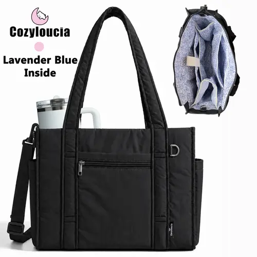 Cozyloucia Floral Boxy Tote Bag for Women Crossbody Bag with Zipper ,Handle Bag for Work College Travel Ultra Lightweight Multi-pocket Design Fallfashion TikTokShopBackToSchool  sohochic,back to school,back to school haul