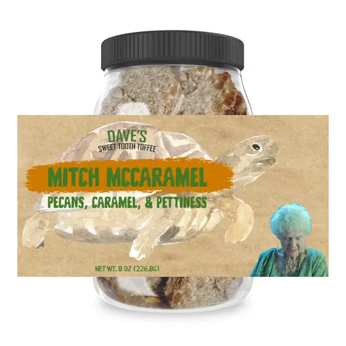 Mitch McCaramel Toffee Candy - Half-lb Gift Jar - Dave's Sweet Tooth Limited Release Food & Snacks