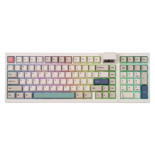EPOMAKER RT98 Creative Modular Retro Gaming Keyboard - Detachable Numpad, Magnetic Mini TV Screen, Hot-Swappable Switch, Tri-Mode BT/2.4G/USB-C, Custom Driver, RGB Backlit, PBT Keycap, Creamy Mechanical Keyboard for Win/Mac (Back to School), Creamy Keyboa