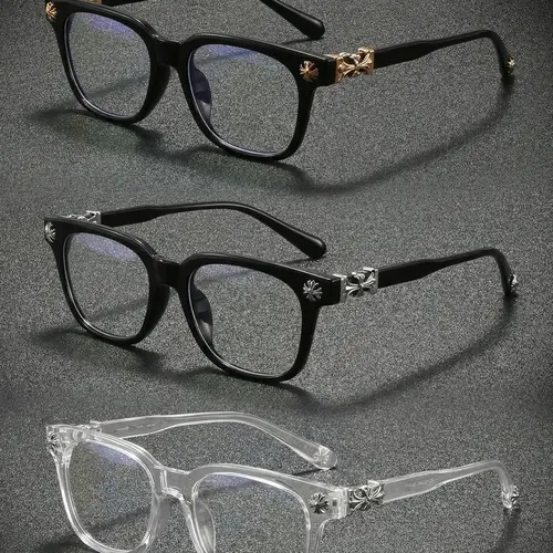 3 Pairs Fashion Square Sunglasses, Luxurious Cross Design, Unisex, Blue Light Blocking, Lightweight Retro Glasses, Men's & Women's Eyewear, Square Frames Eyeglasses