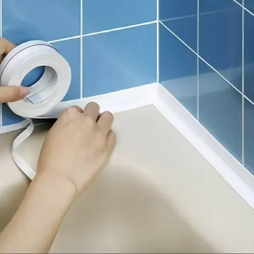 Self-Adhesive PVC Caulk Tape Sealant Strip - Flexible Waterproof, Leak Proof Seal, Easy Apply Shower Sealing Tool for Bath, Kitchen Tubs & Walls