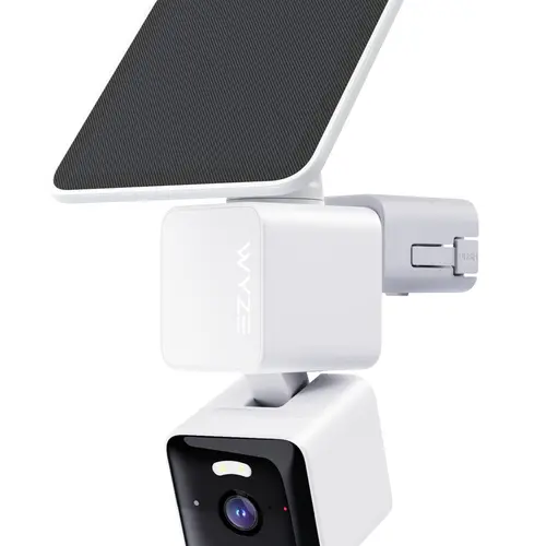 Wyze Solar Cam Pan 2K — Battery Solar Powered 2K HD WDR Security Camera w/ 360º x 70º Pan Tilt Zoom (PTZ), AI Motion Tracking, Color Night Vision, WiFi, IP65 Weather Resistance