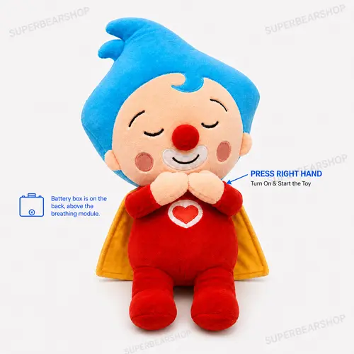 40cm Soft Stuffed Animal Sleep Soother with Glowing Belly,Soothing Rhythmic Breathing Plush Toy , Huggable Comfort Snuggle Plushie for Toddlers, Calming Bedtime Companion Toy, Ideal Birthday Baby Shower Gift for Boys & Girls Electric pet TOY