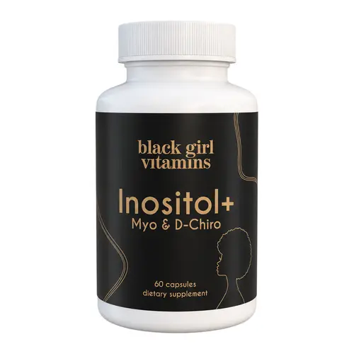 Black Girl Vitamins Inositol+ Myo-Inositol & D-Chiro-Inositol Capsules, Vegan Supplement
