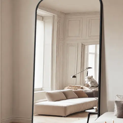 Antok 81"x41" Oversized Full Length Mirror, Large Arched Floor Mirror with Stand, Full Body Dressing Mirror for Bedroom, Living Room & Home Decor