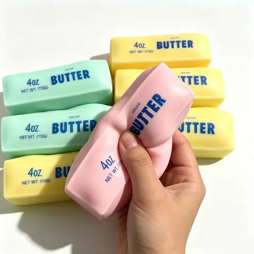 Crunchy Butter Squishy Cheese Sticks Toy,Talking Fidgets,Slow-Rebound Stress Relief Toy ,Perfect Gift Choice,Cute Soft Sensory Toy, Slow-Rebound Stress Relief Toy, Relaxing Desk Toy Squeeze Toy New Sensory Stress Relief Desk Toy For All Ages