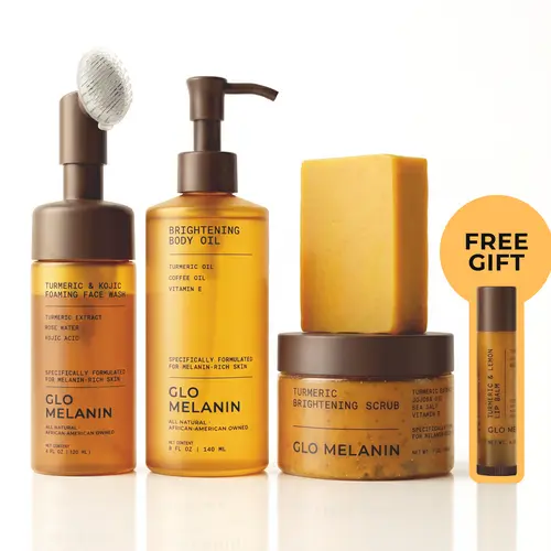 Glo Melanin Head to Toe Glow Bundle | Brightening Routine for Melanin-Rich Skin + FREE Lip Balm