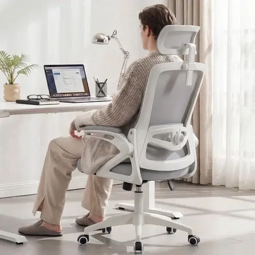 [DealsForYouDays] Modern Ergonomic Office Chair - 400lb Capacity Mesh Fabric Desk Chair with Lumbar Adjust, Reversible Arms, Thickened Cushion, Breathable Design - Ideal for Office Work & Gaming