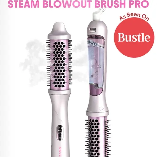 SHEGLAM HAIR Hydra Shot Steam Blowout Brush Pro 1.5” 4-in-1 Steam Thermal Brush | 3X Faster Blowouts | Less Heat Damage | Anti-Frizz Nano Steam | Scald-Proof | Long-Lasting Glossy Volume | Universal Voltage