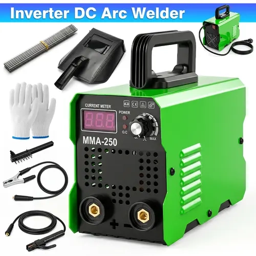 110V Portable IGBT Inverter Handheld Stick Welder Complete Welding Kit - Gasless Digital Tool with LCD Display, Auto Match, Handheld Grip, Beginner-Friendly, Lightweight Full Kit for Beginners