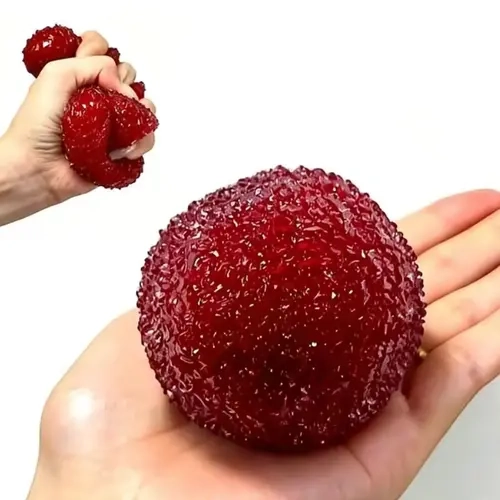Crunchy Squishy Waxberry Stress Ball, Handmade Crystal Slushy Squeeze Toy, Soft Fidget Sensory Ball, Portable Stress Relief Squeeze Balls, Cute Desk Decor Toy for Kids Teens Adults, Stressball, Squishies Toys, Kids Toys, Toys For Grown Ups