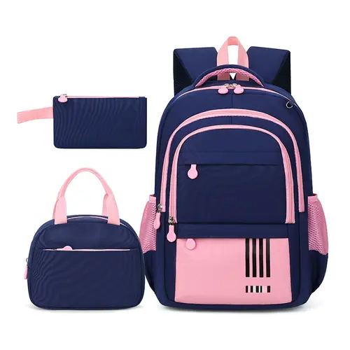 Korean Schoolbags & Backpacks 3-Piece Set for Teens - Cute Stylish Daypacks, High-Capacity Daily Backpack, Lunch Tote Bags, Pencil Pouch (Office & School Supplies)
