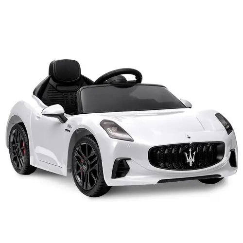 Garvee Licensed Maserati GranCabrio 12V Kids Ride-On Electric Car - Parent Remote Control - Slow Start, Spring Suspension, LED Lights, Music & USB, 2 Speeds - Red