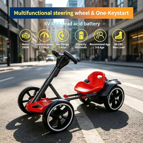 Kids Electric Scooter Toy - Foldable 3-Wheel Ride-On with 6V 6000mAh Rechargeable Battery, Adjustable Seat, EVA Foam Tires, LED Lights, Cool Gifts for Kids, Outdoor Sports & Outdoor Fitness Scooters Equipment, Kids Toys