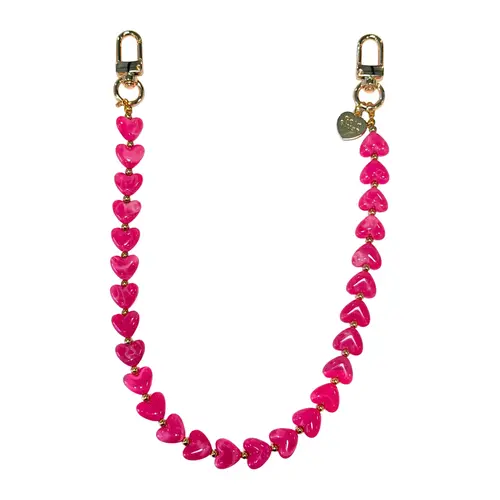 Gold Blush® Heartstrings 18" Heart Bead Bag Chain -Purse Charm, Handbag Chain & Tote Accessory