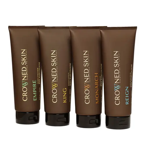 Crowned Skin Cologne-Infused Body Wash Set - King, Reign, Monarch, Empire - 4 pack