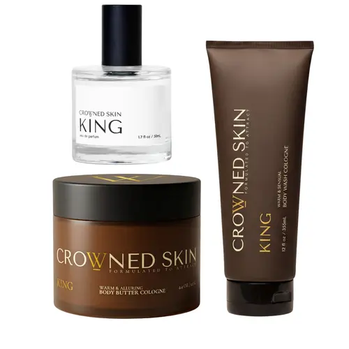 Crowned Skin Essentials - Cologne-Infused Body Wash, Body Butter, and Eau de Parfum - Choose Your Scent - 3 piece