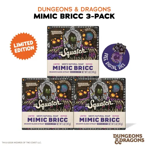 Dungeons & Dragons Mimic Bricc 3-Pack - Dr. Squatch Exclusive Limited Edition Bar Soap