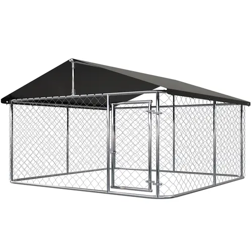 Petony Heavy-Duty Outdoor Galvanized Steel Dog Playpen Enclosure with Mesh Fencing, UV Protection, Secure Lock, DIY Kit (Suitable for 2-Person Assembly)