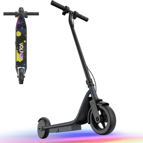 Kids Electric Scooter, 250W Motor with 3-Speed Adjustable (4/6/10 MPH), Long-Range 25.2V Battery, LED Display, Dual Braking System (EABS + Rear Foot Brake), Anti-Slip Deck, 95% Pre-Assembled – Ride in 5 Minutes