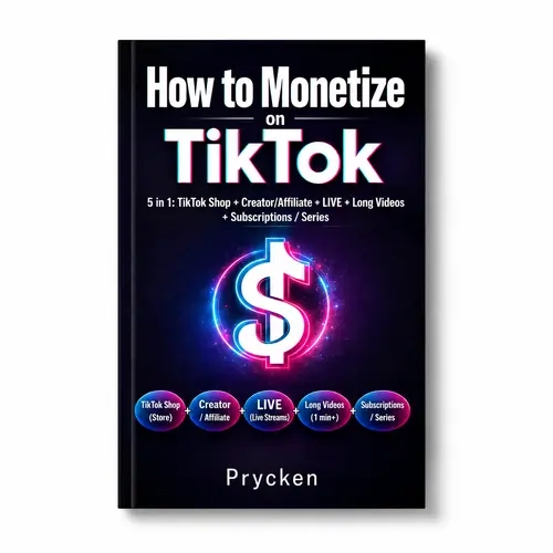 Prycken  How to Monetize on TikTok 5 in 1: TikTok Shop + Creador/Affiliate + LIVE + Long Videos Subscriptions / Series.A Practical Home Learning & Self-Growth Book| Limited-Time Shipping Included