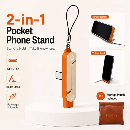 240W PD Fast Charging Type-C Electronic Adapter - Built-in Foldable Phone Stand, Zinc Alloy Shell, Handheld Lanyard-Equipped Portable USB-C Converter, Travel Pocket Gadget for Men,back to school,back to school haul