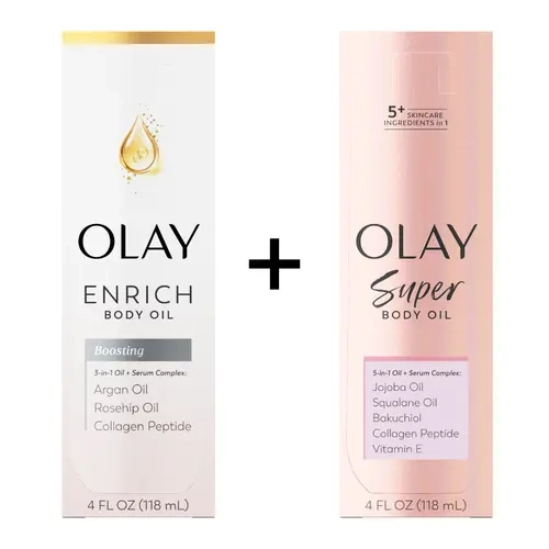 OLAY Body Care Discovery Duo Set: 3-in-1 Enrich Formula & 5-in-1 Super Complex Infused with Caramel Serum, Argan & Jojoba